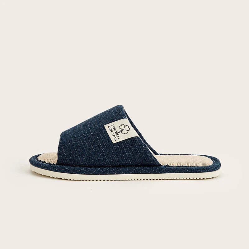 Pantoufles en lin pour hommes, chaussures de maison respirantes à bout ouvert et antidérapantes, diapositives légères et silencieuses pour toutes les saisons, pantoufles d'intérieur pour invités - FATAONPantoufles en lin pour hommes, chaussures de maison respirantes à bout ouvert et antidérapantes, diapositives légères et silencieuses pour toutes les saisons, pantoufles d'intérieur pour invitésMode FemmeFATAON