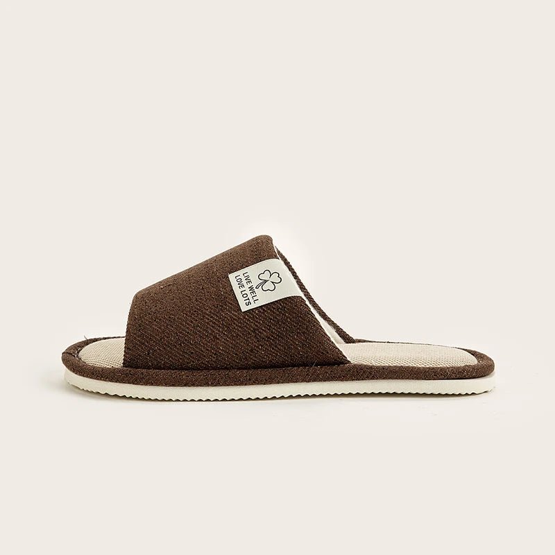 Pantoufles en lin pour hommes, chaussures de maison respirantes à bout ouvert et antidérapantes, diapositives légères et silencieuses pour toutes les saisons, pantoufles d'intérieur pour invités - FATAONPantoufles en lin pour hommes, chaussures de maison respirantes à bout ouvert et antidérapantes, diapositives légères et silencieuses pour toutes les saisons, pantoufles d'intérieur pour invitésMode FemmeFATAON