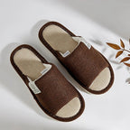 Pantoufles en lin pour hommes, chaussures de maison respirantes à bout ouvert et antidérapantes, diapositives légères et silencieuses pour toutes les saisons, pantoufles d'intérieur pour invités - FATAONPantoufles en lin pour hommes, chaussures de maison respirantes à bout ouvert et antidérapantes, diapositives légères et silencieuses pour toutes les saisons, pantoufles d'intérieur pour invitésMode FemmeFATAON
