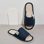 Pantoufles en lin pour hommes, chaussures de maison respirantes à bout ouvert et antidérapantes, diapositives légères et silencieuses pour toutes les saisons, pantoufles d'intérieur pour invités - FATAONPantoufles en lin pour hommes, chaussures de maison respirantes à bout ouvert et antidérapantes, diapositives légères et silencieuses pour toutes les saisons, pantoufles d'intérieur pour invitésMode FemmeFATAON