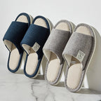 Pantoufles en lin pour hommes, chaussures de maison respirantes à bout ouvert et antidérapantes, diapositives légères et silencieuses pour toutes les saisons, pantoufles d'intérieur pour invités - FATAONPantoufles en lin pour hommes, chaussures de maison respirantes à bout ouvert et antidérapantes, diapositives légères et silencieuses pour toutes les saisons, pantoufles d'intérieur pour invitésMode FemmeFATAON