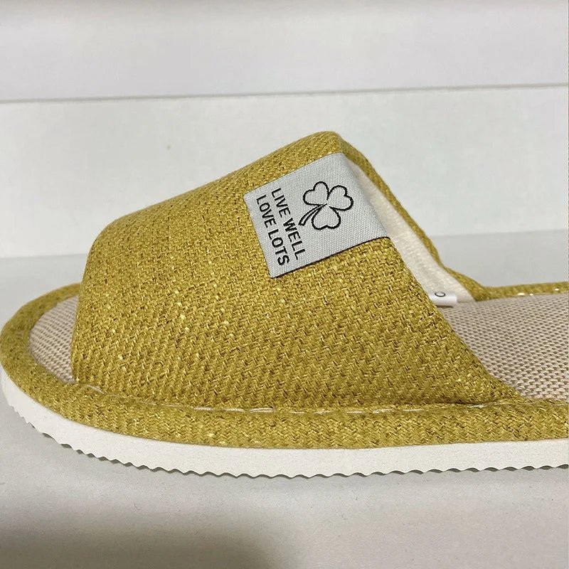 Pantoufles en lin pour hommes, chaussures de maison respirantes à bout ouvert et antidérapantes, diapositives légères et silencieuses pour toutes les saisons, pantoufles d'intérieur pour invités - FATAONPantoufles en lin pour hommes, chaussures de maison respirantes à bout ouvert et antidérapantes, diapositives légères et silencieuses pour toutes les saisons, pantoufles d'intérieur pour invitésMode FemmeFATAON