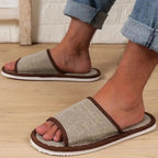Pantoufles en lin pour hommes et femmes, pantoufles d'intérieur à fond doux et épais, antidérapantes, respirantes, en chanvre, chaussures de Style japonais - FATAONPantoufles en lin pour hommes et femmes, pantoufles d'intérieur à fond doux et épais, antidérapantes, respirantes, en chanvre, chaussures de Style japonaisMode FemmeFATAON