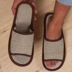 Pantoufles en lin pour hommes et femmes, pantoufles d'intérieur à fond doux et épais, antidérapantes, respirantes, en chanvre, chaussures de Style japonais - FATAONPantoufles en lin pour hommes et femmes, pantoufles d'intérieur à fond doux et épais, antidérapantes, respirantes, en chanvre, chaussures de Style japonaisMode FemmeFATAON