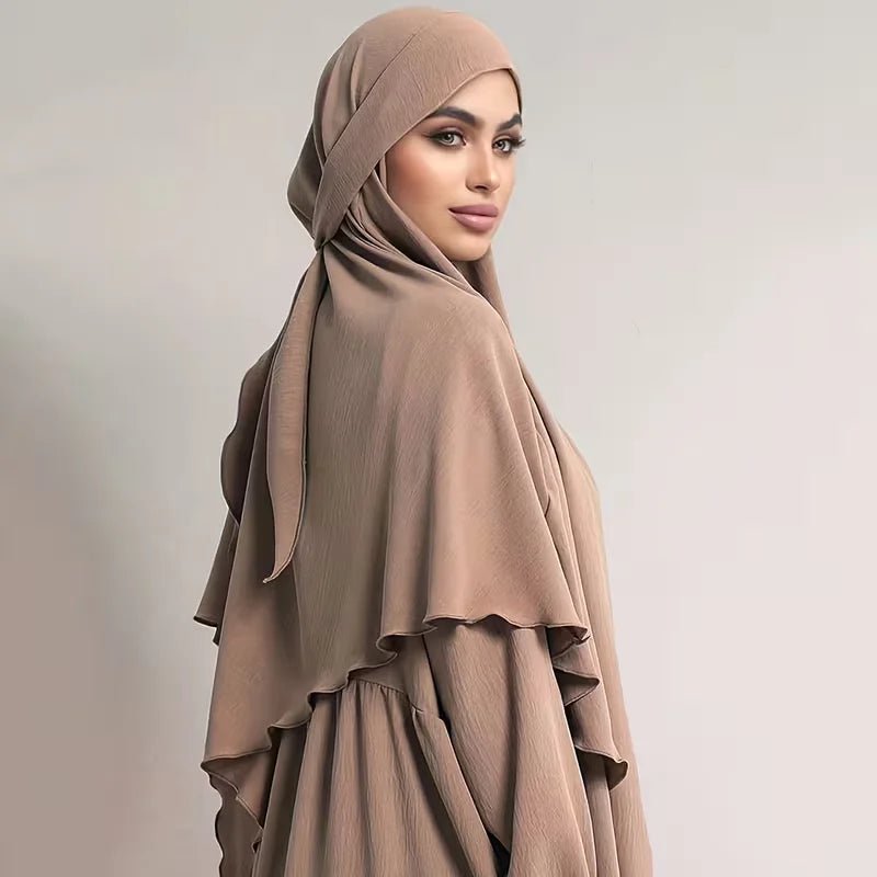 Parure de tête musulmane longue et élégante avec fermeture à nouer, foulard de prière Hijab islamique pour femmes, prêt à porter, Abaya Hijab pour le quotidien - FATAONParure de tête musulmane longue et élégante avec fermeture à nouer, foulard de prière Hijab islamique pour femmes, prêt à porter, Abaya Hijab pour le quotidienMode FemmeFATAON