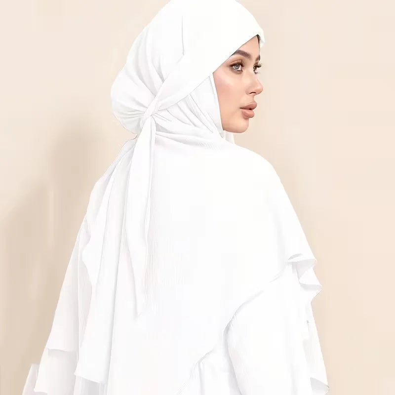 Parure de tête musulmane longue et élégante avec fermeture à nouer, foulard de prière Hijab islamique pour femmes, prêt à porter, Abaya Hijab pour le quotidien - FATAONParure de tête musulmane longue et élégante avec fermeture à nouer, foulard de prière Hijab islamique pour femmes, prêt à porter, Abaya Hijab pour le quotidienMode FemmeFATAON