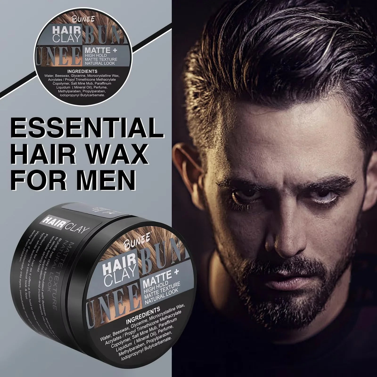 Pâte à cheveux finition mate pour hommes, à base d'eau, Texture mate, coiffeur, pommade en argile, idéale pour tous les cheveux masculins - FATAONPâte à cheveux finition mate pour hommes, à base d'eau, Texture mate, coiffeur, pommade en argile, idéale pour tous les cheveux masculinsBeauté HommeFATAON