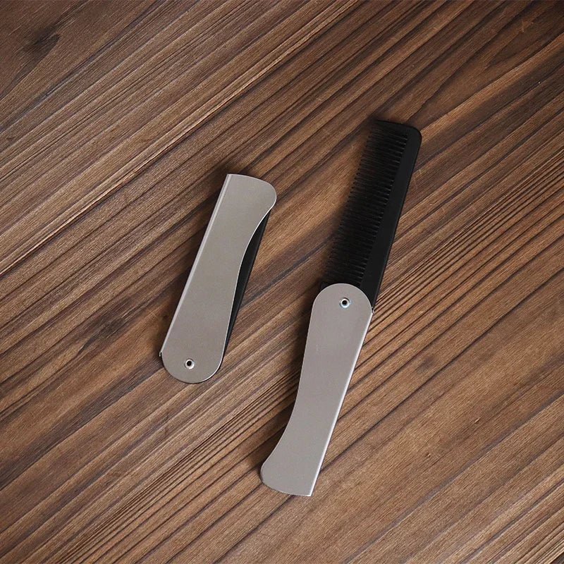 Peigne de poche pliable antistatique en acier pour hommes, tête d'huile, peigne à barbe Portable, outil de coiffure pliable, spécial pour perruques de vrais cheveux, 1 pièce - FATAONPeigne de poche pliable antistatique en acier pour hommes, tête d'huile, peigne à barbe Portable, outil de coiffure pliable, spécial pour perruques de vrais cheveux, 1 pièceBeauté HommeFATAON
