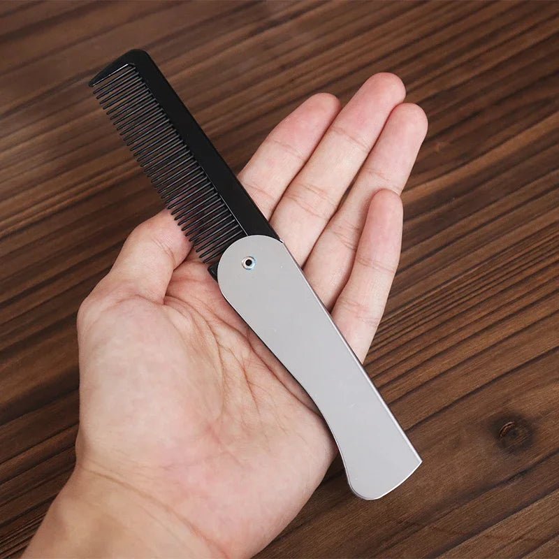 Peigne de poche pliable antistatique en acier pour hommes, tête d'huile, peigne à barbe Portable, outil de coiffure pliable, spécial pour perruques de vrais cheveux, 1 pièce - FATAONPeigne de poche pliable antistatique en acier pour hommes, tête d'huile, peigne à barbe Portable, outil de coiffure pliable, spécial pour perruques de vrais cheveux, 1 pièceBeauté HommeFATAON