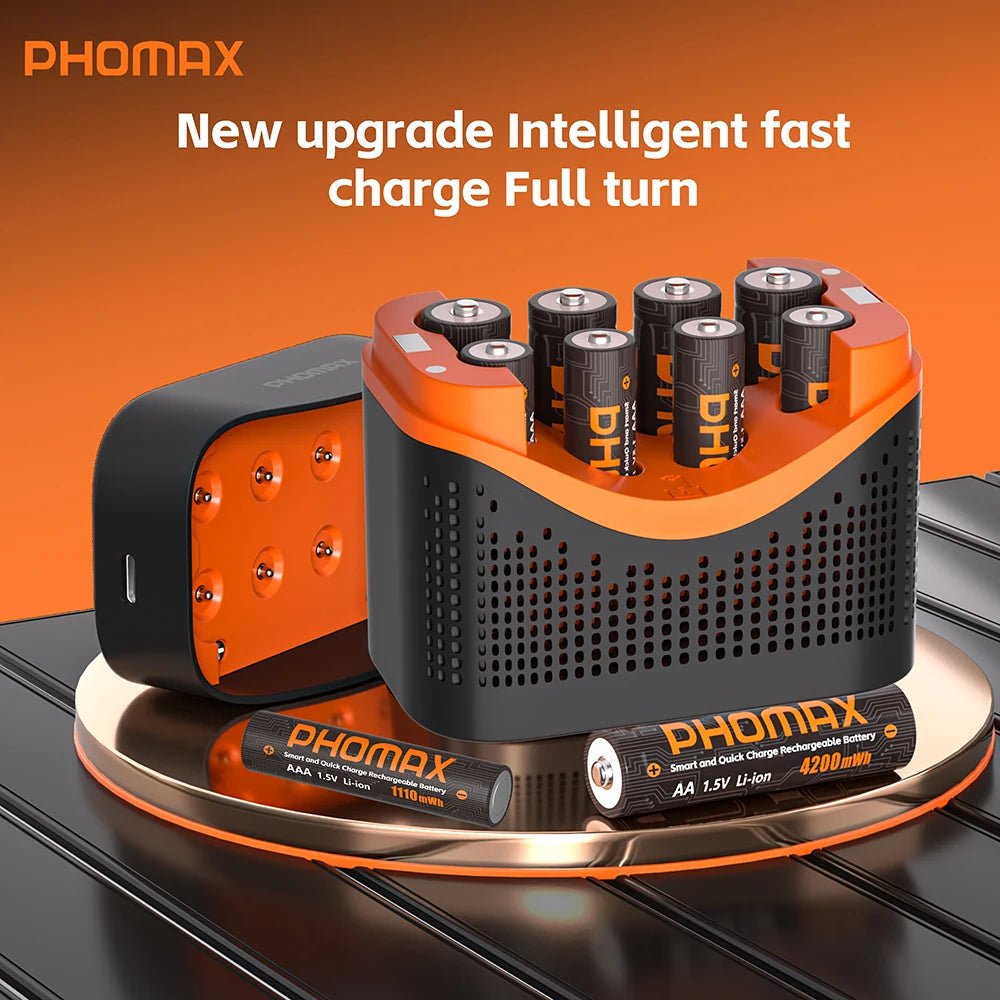 PHOMAX Nouveau chargeur rapide et batterie rechargeable, batterie au lithium 1,5 V AA 4200 mWh et AAA 1110 mWh pour télécommande, souris, porte intelligente - FATAONPHOMAX Nouveau chargeur rapide et batterie rechargeable, batterie au lithium 1,5 V AA 4200 mWh et AAA 1110 mWh pour télécommande, souris, porte intelligenteTechnologie IntelligenteFATAON