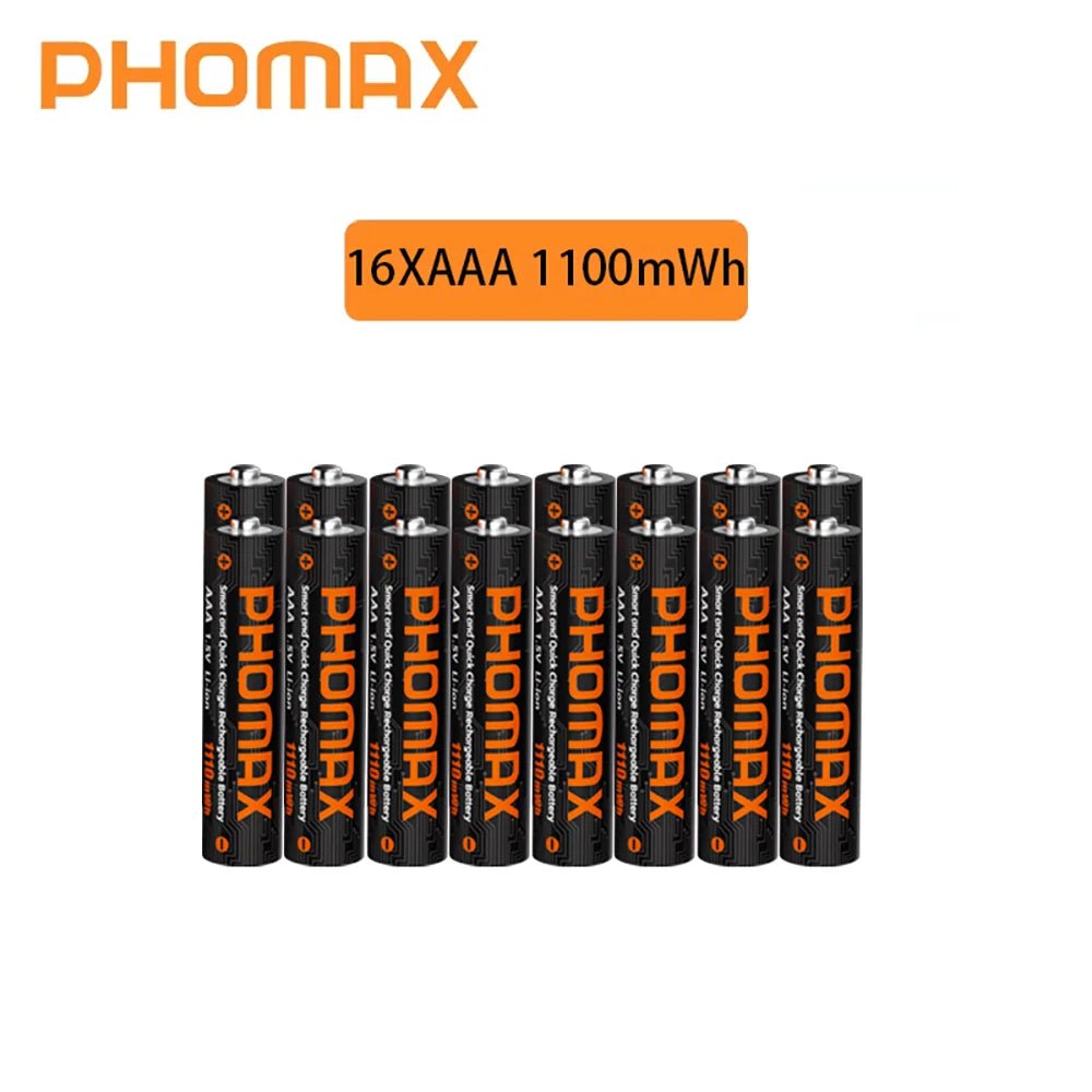PHOMAX Nouveau chargeur rapide et batterie rechargeable, batterie au lithium 1,5 V AA 4200 mWh et AAA 1110 mWh pour télécommande, souris, porte intelligente - FATAONPHOMAX Nouveau chargeur rapide et batterie rechargeable, batterie au lithium 1,5 V AA 4200 mWh et AAA 1110 mWh pour télécommande, souris, porte intelligenteTechnologie IntelligenteFATAON