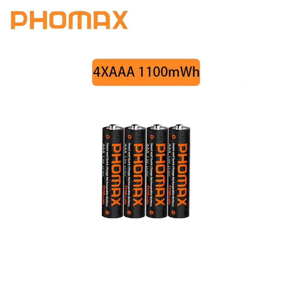 PHOMAX Nouveau chargeur rapide et batterie rechargeable, batterie au lithium 1,5 V AA 4200 mWh et AAA 1110 mWh pour télécommande, souris, porte intelligente - FATAONPHOMAX Nouveau chargeur rapide et batterie rechargeable, batterie au lithium 1,5 V AA 4200 mWh et AAA 1110 mWh pour télécommande, souris, porte intelligenteTechnologie IntelligenteFATAON