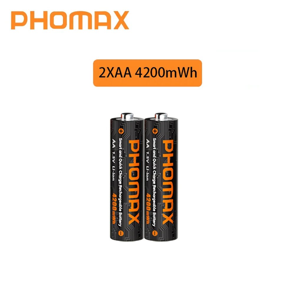 PHOMAX Nouveau chargeur rapide et batterie rechargeable, batterie au lithium 1,5 V AA 4200 mWh et AAA 1110 mWh pour télécommande, souris, porte intelligente - FATAONPHOMAX Nouveau chargeur rapide et batterie rechargeable, batterie au lithium 1,5 V AA 4200 mWh et AAA 1110 mWh pour télécommande, souris, porte intelligenteTechnologie IntelligenteFATAON