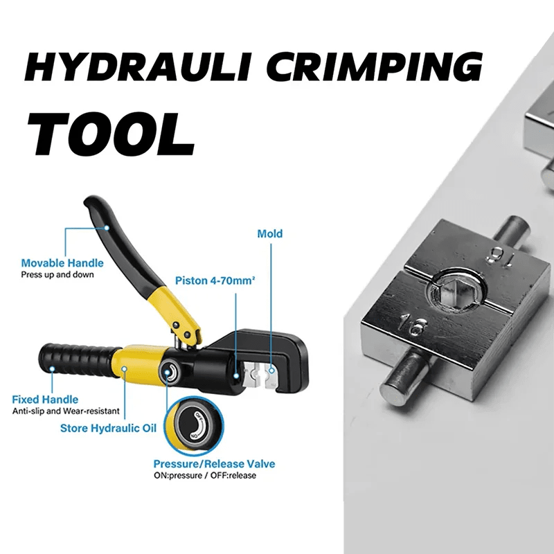 Pince à sertir hydraulique 4-70 mm2 YQK-70 pression 8T outils hydrauliques domestiques pince hydraulique bricolage pince à sertir Terminal de câble - FATAONPince à sertir hydraulique 4-70 mm2 YQK-70 pression 8T outils hydrauliques domestiques pince hydraulique bricolage pince à sertir Terminal de câbleOutils & PerformanceFATAON