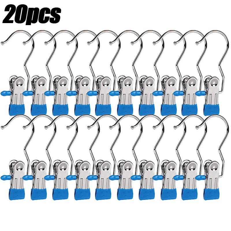 Pinces à linge en acier inoxydable, 5 à 30 pièces, pinces à linge, crochet Portable, pince à vêtements suspendue, organisateur de vêtements de garde-robe - FATAONPinces à linge en acier inoxydable, 5 à 30 pièces, pinces à linge, crochet Portable, pince à vêtements suspendue, organisateur de vêtements de garde-robeSolutions MaisonFATAON