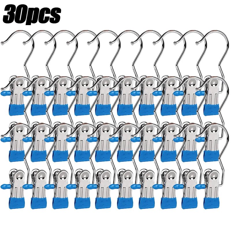 Pinces à linge en acier inoxydable, 5 à 30 pièces, pinces à linge, crochet Portable, pince à vêtements suspendue, organisateur de vêtements de garde-robe - FATAONPinces à linge en acier inoxydable, 5 à 30 pièces, pinces à linge, crochet Portable, pince à vêtements suspendue, organisateur de vêtements de garde-robeSolutions MaisonFATAON