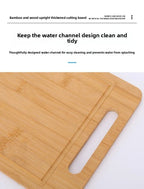 Planche à découper en bambou double face – Planche à découper de cuisine anti-moisissure en bambou naturel Moso avec support vertical - FATAONPlanche à découper en bambou double face – Planche à découper de cuisine anti-moisissure en bambou naturel Moso avec support verticalSolutions MaisonFATAON