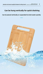 Planche à découper en bambou double face – Planche à découper de cuisine anti-moisissure en bambou naturel Moso avec support vertical - FATAONPlanche à découper en bambou double face – Planche à découper de cuisine anti-moisissure en bambou naturel Moso avec support verticalSolutions MaisonFATAON