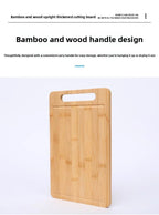 Planche à découper en bambou double face – Planche à découper de cuisine anti-moisissure en bambou naturel Moso avec support vertical - FATAONPlanche à découper en bambou double face – Planche à découper de cuisine anti-moisissure en bambou naturel Moso avec support verticalSolutions MaisonFATAON