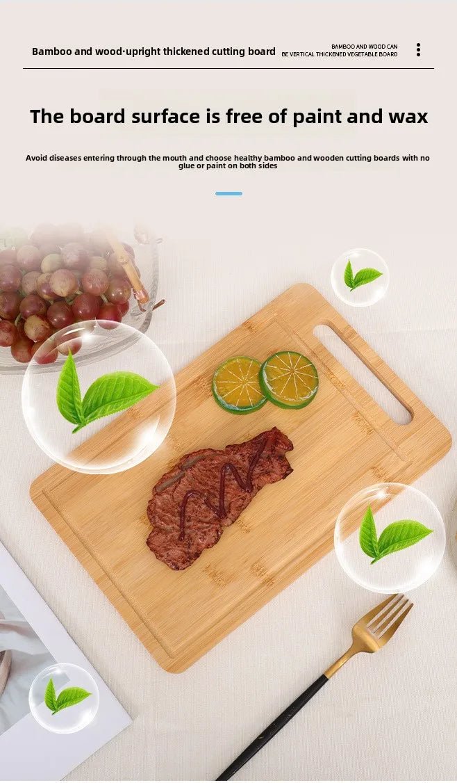 Planche à découper en bambou double face – Planche à découper de cuisine anti-moisissure en bambou naturel Moso avec support vertical - FATAONPlanche à découper en bambou double face – Planche à découper de cuisine anti-moisissure en bambou naturel Moso avec support verticalSolutions MaisonFATAON