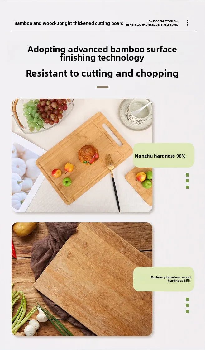Planche à découper en bambou double face – Planche à découper de cuisine anti-moisissure en bambou naturel Moso avec support vertical - FATAONPlanche à découper en bambou double face – Planche à découper de cuisine anti-moisissure en bambou naturel Moso avec support verticalSolutions MaisonFATAON