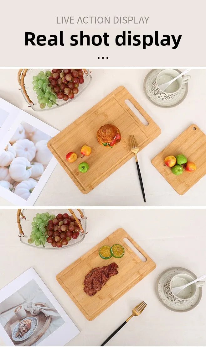 Planche à découper en bambou double face – Planche à découper de cuisine anti-moisissure en bambou naturel Moso avec support vertical - FATAONPlanche à découper en bambou double face – Planche à découper de cuisine anti-moisissure en bambou naturel Moso avec support verticalSolutions MaisonFATAON