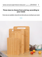 Planche à découper en bambou double face – Planche à découper de cuisine anti-moisissure en bambou naturel Moso avec support vertical - FATAONPlanche à découper en bambou double face – Planche à découper de cuisine anti-moisissure en bambou naturel Moso avec support verticalSolutions MaisonFATAON