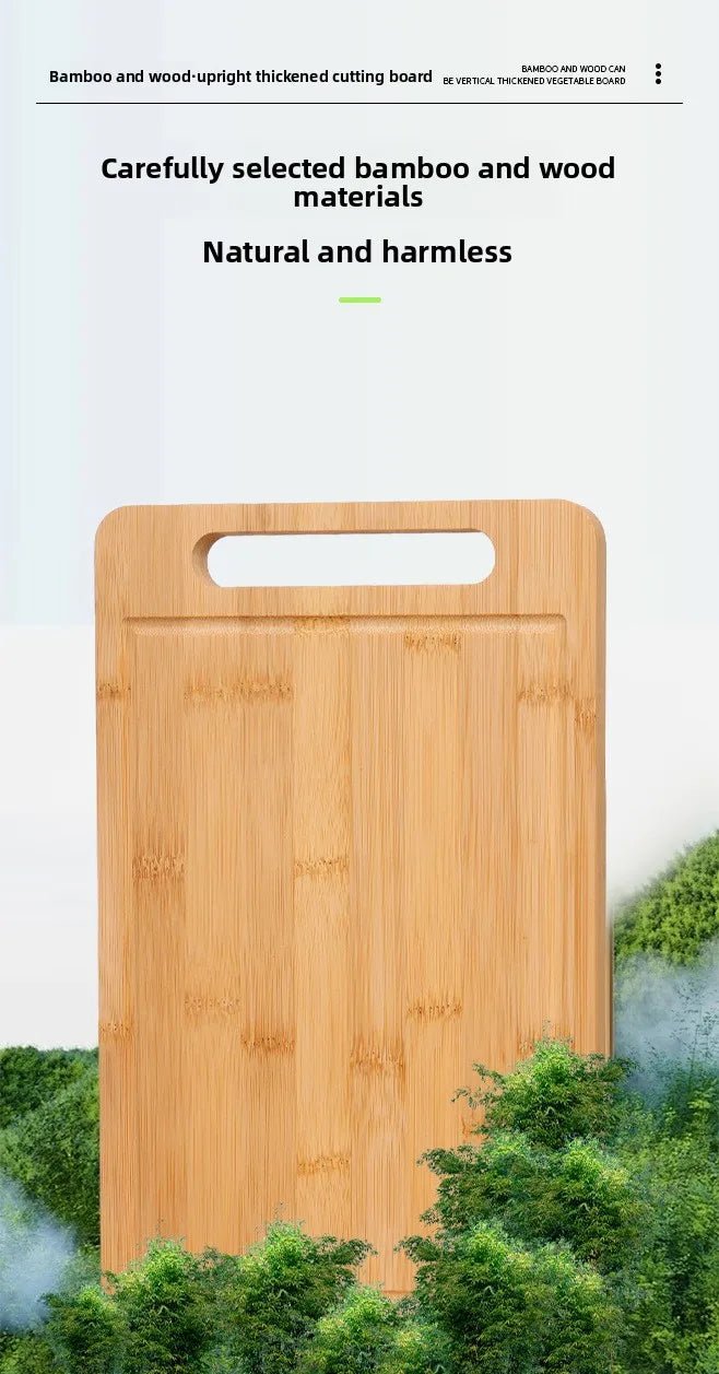 Planche à découper en bambou double face – Planche à découper de cuisine anti-moisissure en bambou naturel Moso avec support vertical - FATAONPlanche à découper en bambou double face – Planche à découper de cuisine anti-moisissure en bambou naturel Moso avec support verticalSolutions MaisonFATAON