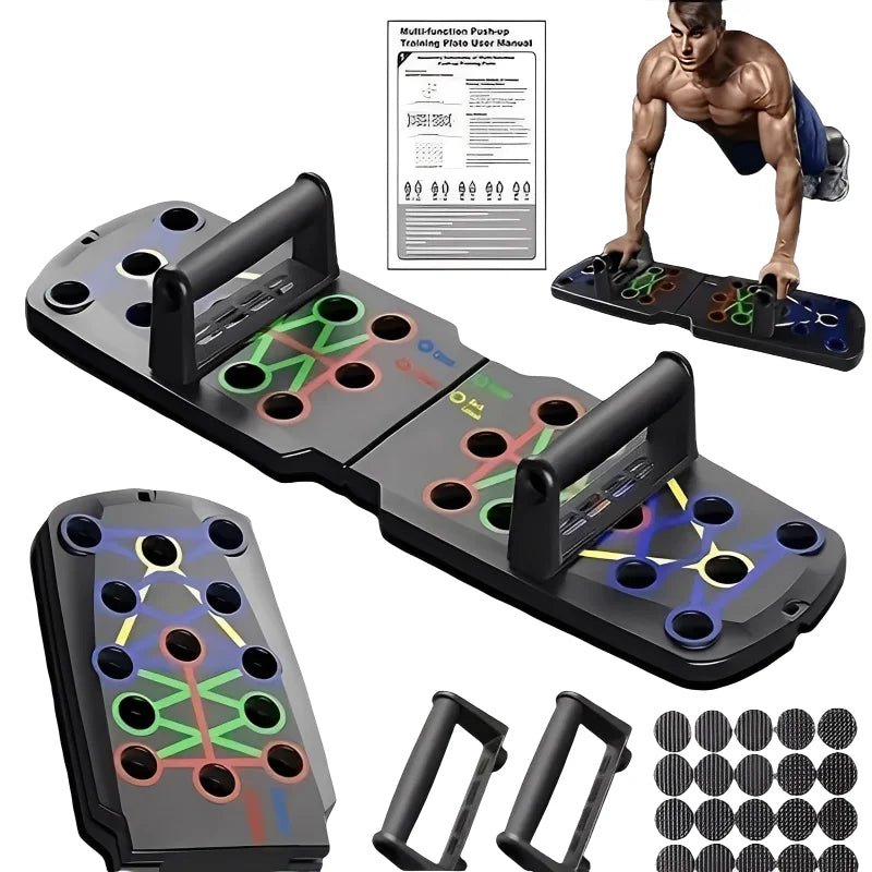 Planche de poussée multifonctionnelle Portable, dispositif d'entraînement physique et musculaire, ensemble d'entraînement à domicile, barre de poussée pliable, résistance - FATAONPlanche de poussée multifonctionnelle Portable, dispositif d'entraînement physique et musculaire, ensemble d'entraînement à domicile, barre de poussée pliable, résistanceFitness & SportFATAON