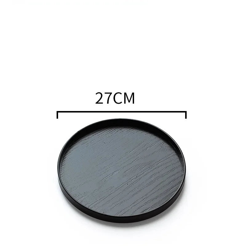 Plateau rond de Style japonais, assiette de service alimentaire, assiette de collation en bois, bol à thé, thé naturel, plats de serveur de nourriture, plateau de boisson WF - FATAONPlateau rond de Style japonais, assiette de service alimentaire, assiette de collation en bois, bol à thé, thé naturel, plats de serveur de nourriture, plateau de boisson WFSolutions MaisonFATAON