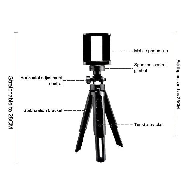 Pocket - Sized Extendable Phone Tripod Mount Selfie Stick for Live Streaming - Fix & GoPocket - Sized Extendable Phone Tripod Mount Selfie Stick for Live StreamingVidéo & PhotoFix & Go