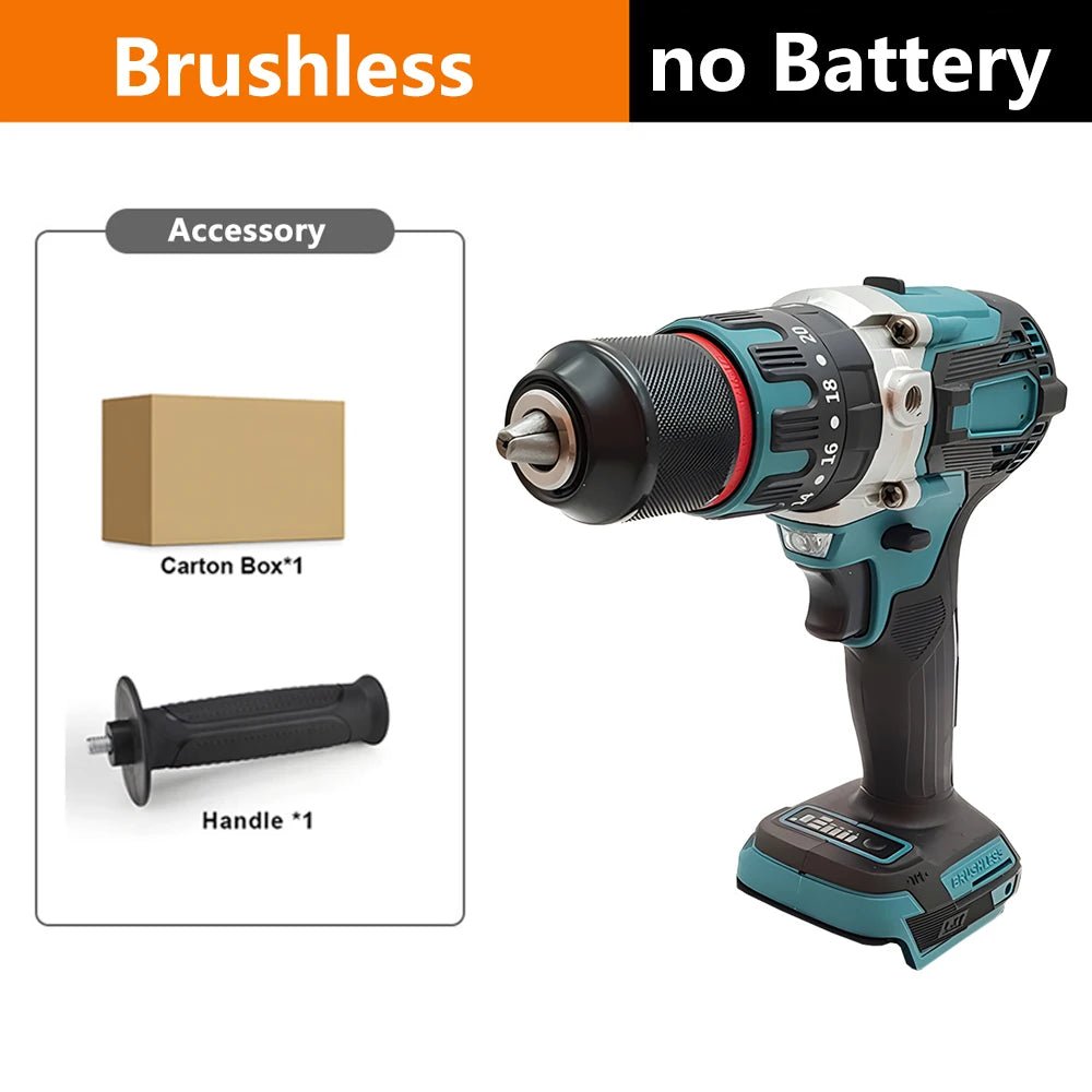 Podofo 480N.M perceuse à percussion électrique tournevis électrique sans brosse 13mm 18V outils électriques avec 2 batteries outil de forage à percussion rotatif - FATAONPodofo 480N.M perceuse à percussion électrique tournevis électrique sans brosse 13mm 18V outils électriques avec 2 batteries outil de forage à percussion rotatifOutils & PerformanceFATAON