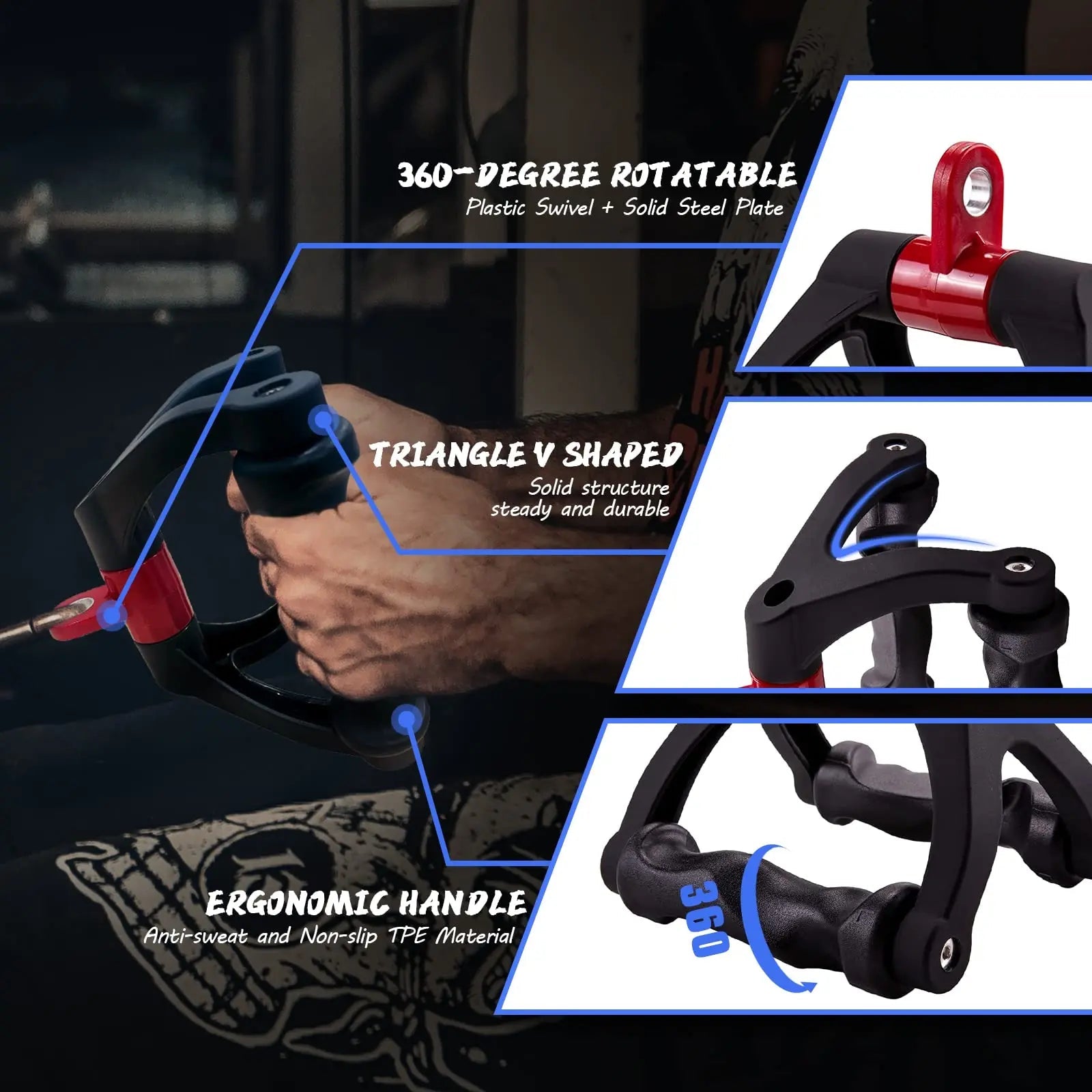 Poignée ergonomique en forme de V, accessoire d'équipement de Fitness extractible pour rames assis, barre en T d'entraînement de force pour biceps - FATAONPoignée ergonomique en forme de V, accessoire d'équipement de Fitness extractible pour rames assis, barre en T d'entraînement de force pour bicepsFitness & SportFATAON
