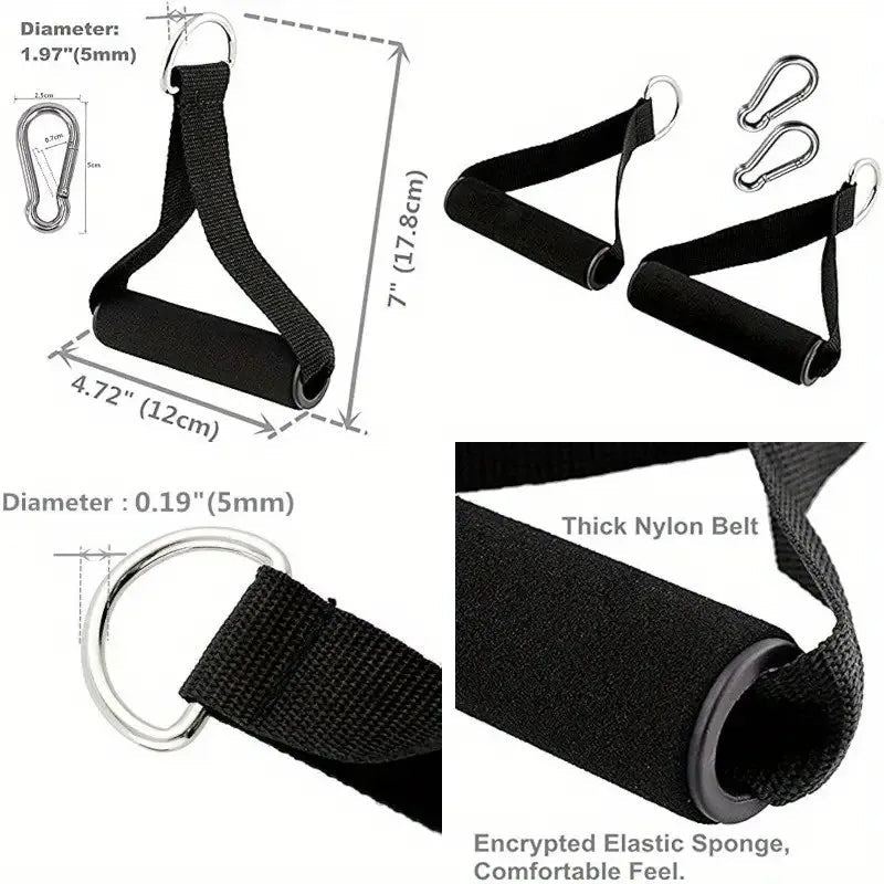 Poignées de gymnastique en métal avec anneau en D, poignée d'entraînement robuste avec crochet, équipement de Fitness pour bandes d'exercice - FATAONPoignées de gymnastique en métal avec anneau en D, poignée d'entraînement robuste avec crochet, équipement de Fitness pour bandes d'exerciceFitness & SportFATAON