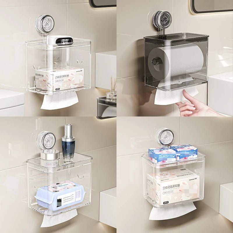 Porte-papier toilette portable à ventouse, support de papier absorbant durable et étanche, boîte à mouchoirs pour salles de bain et chambres - FATAONPorte-papier toilette portable à ventouse, support de papier absorbant durable et étanche, boîte à mouchoirs pour salles de bain et chambresSolutions MaisonFATAON