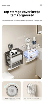 Porte-papier toilette portable à ventouse, support de papier absorbant durable et étanche, boîte à mouchoirs pour salles de bain et chambres - FATAONPorte-papier toilette portable à ventouse, support de papier absorbant durable et étanche, boîte à mouchoirs pour salles de bain et chambresSolutions MaisonFATAON