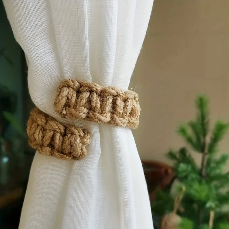 Porte-rideaux tissés à la main rétro Jute rideau Tieback Holdback rideau sangle Embrasse Rideau décor à la maison Attache De Rideau - FATAONPorte-rideaux tissés à la main rétro Jute rideau Tieback Holdback rideau sangle Embrasse Rideau décor à la maison Attache De RideauSolutions MaisonFATAON