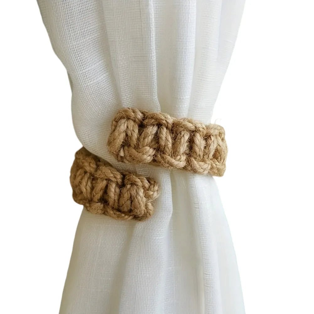 Porte-rideaux tissés à la main rétro Jute rideau Tieback Holdback rideau sangle Embrasse Rideau décor à la maison Attache De Rideau - FATAONPorte-rideaux tissés à la main rétro Jute rideau Tieback Holdback rideau sangle Embrasse Rideau décor à la maison Attache De RideauSolutions MaisonFATAON