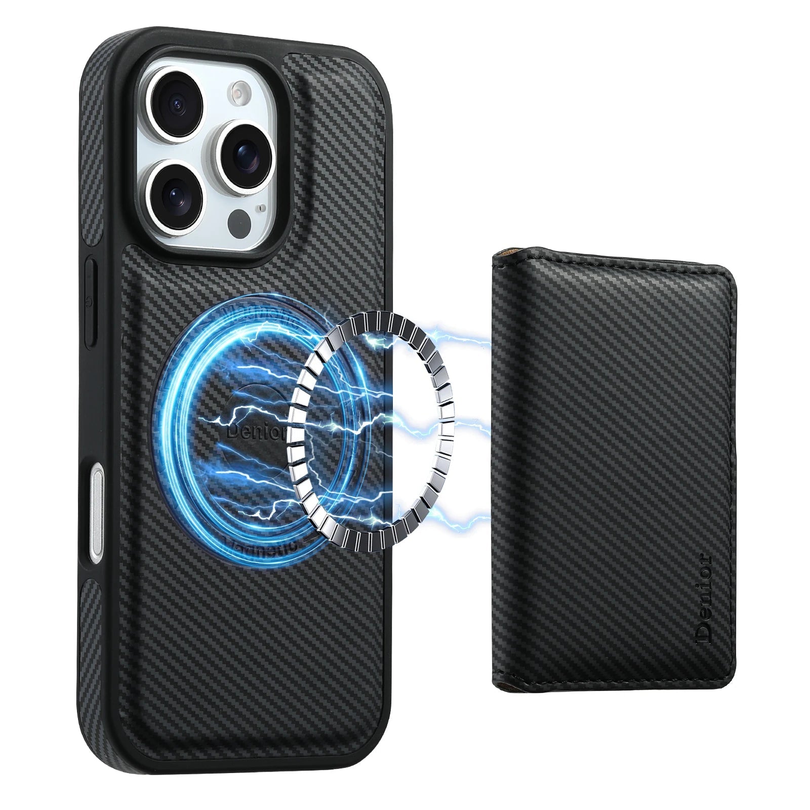 Portefeuille porte-cartes support magnétique pour iPhone 16 15 14 13 12 Pro Max S25 S24 Ultra cuir Fiber de carbone Texture poche pour Magsafe - FATAONPortefeuille porte-cartes support magnétique pour iPhone 16 15 14 13 12 Pro Max S25 S24 Ultra cuir Fiber de carbone Texture poche pour MagsafeTechnologie IntelligenteFATAON