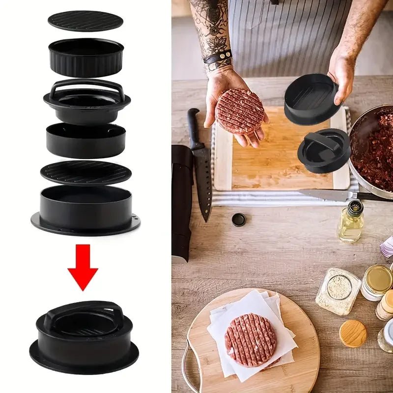 Presse à hamburgers manuelle 3 en 1 avec 100 papiers parchemin – Convient pour le bœuf, les mini hamburgers, machine à galettes à revêtement antiadhésif à dégagement facile - FATAONPresse à hamburgers manuelle 3 en 1 avec 100 papiers parchemin – Convient pour le bœuf, les mini hamburgers, machine à galettes à revêtement antiadhésif à dégagement facileMaison & BricolageFATAON