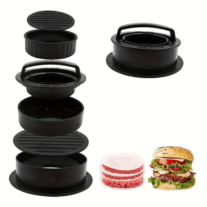 Presse à hamburgers manuelle 3 en 1 avec 100 papiers parchemin – Convient pour le bœuf, les mini hamburgers, machine à galettes à revêtement antiadhésif à dégagement facile - FATAONPresse à hamburgers manuelle 3 en 1 avec 100 papiers parchemin – Convient pour le bœuf, les mini hamburgers, machine à galettes à revêtement antiadhésif à dégagement facileMaison & BricolageFATAON