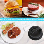 Presse à hamburgers manuelle 3 en 1 avec 100 papiers parchemin – Convient pour le bœuf, les mini hamburgers, machine à galettes à revêtement antiadhésif à dégagement facile - FATAONPresse à hamburgers manuelle 3 en 1 avec 100 papiers parchemin – Convient pour le bœuf, les mini hamburgers, machine à galettes à revêtement antiadhésif à dégagement facileMaison & BricolageFATAON