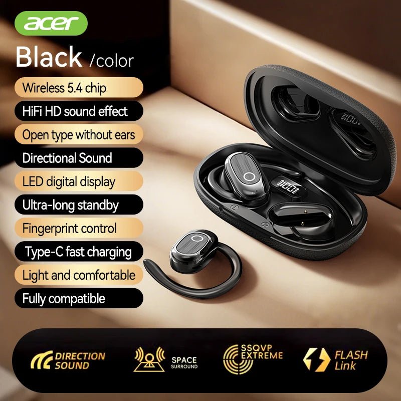 [Produit authentique officiel Acer] Casque Bluetooth sans fil Ohr553 Conception à crochet d'oreille Ows Appels haute définition Utilisation confortable pour le sport et la course Compatible avec les téléphones mobiles, ta - FATAON[Produit authentique officiel Acer] Casque Bluetooth sans fil Ohr553 Conception à crochet d'oreille Ows Appels haute définition Utilisation confortable pour le sport et la course Compatible avec les téléphones mobiles, taSon & AudioFATAON