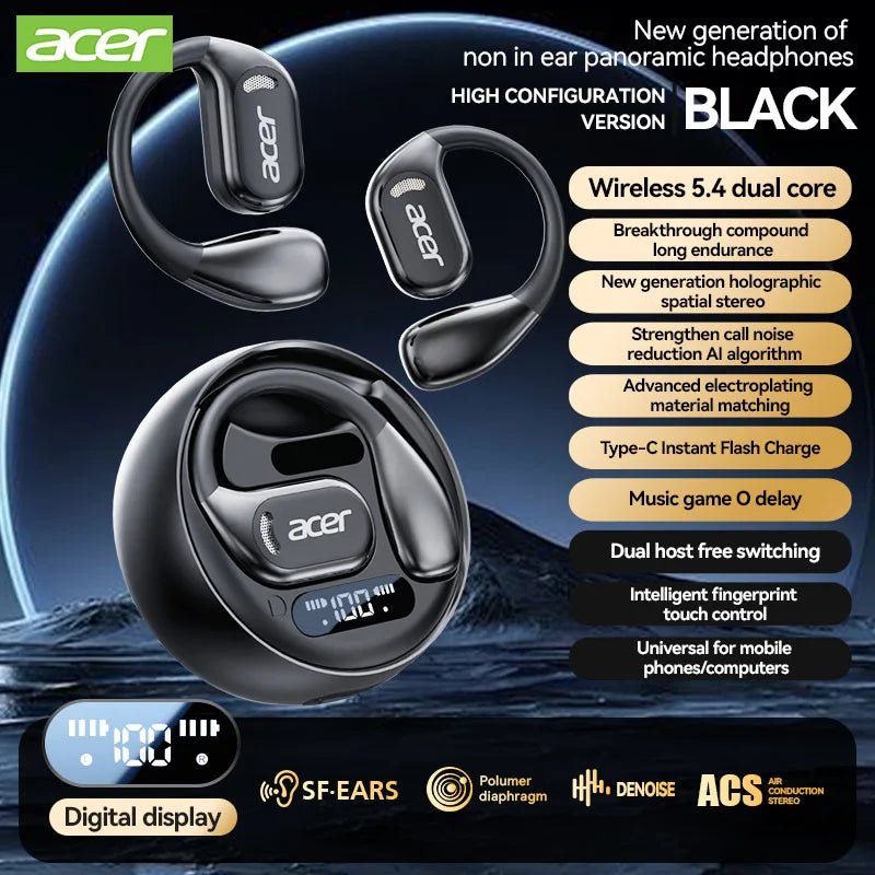[Produit authentique officiel Acer] Écouteurs Bluetooth sans fil Ohr510 Conception ouverte Confortable à porter pour le sport Course Fitness Compatible avec les téléphones mobiles Tablettes Ordinateurs portables Divers ap - FATAON[Produit authentique officiel Acer] Écouteurs Bluetooth sans fil Ohr510 Conception ouverte Confortable à porter pour le sport Course Fitness Compatible avec les téléphones mobiles Tablettes Ordinateurs portables Divers apSon & AudioFATAON