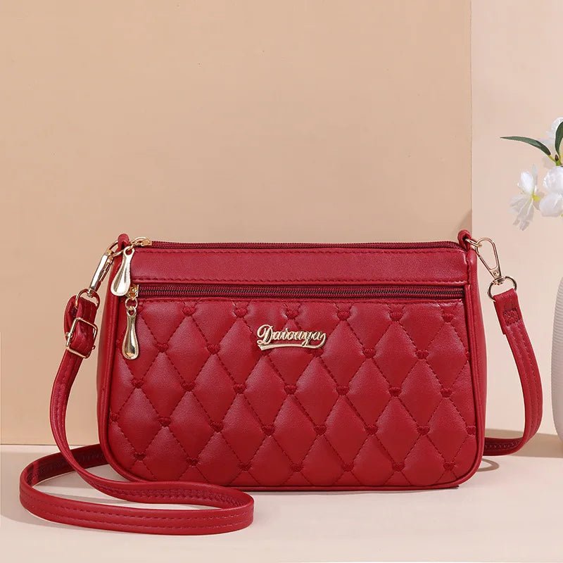 PU Leather Crossbody Bags Zipper New Fashion Shoulder Bag for Women Large Capacity Embroidery Thread Small Purse and Handbags - FATAONPU Leather Crossbody Bags Zipper New Fashion Shoulder Bag for Women Large Capacity Embroidery Thread Small Purse and HandbagsMode & AccessoiresFATAON