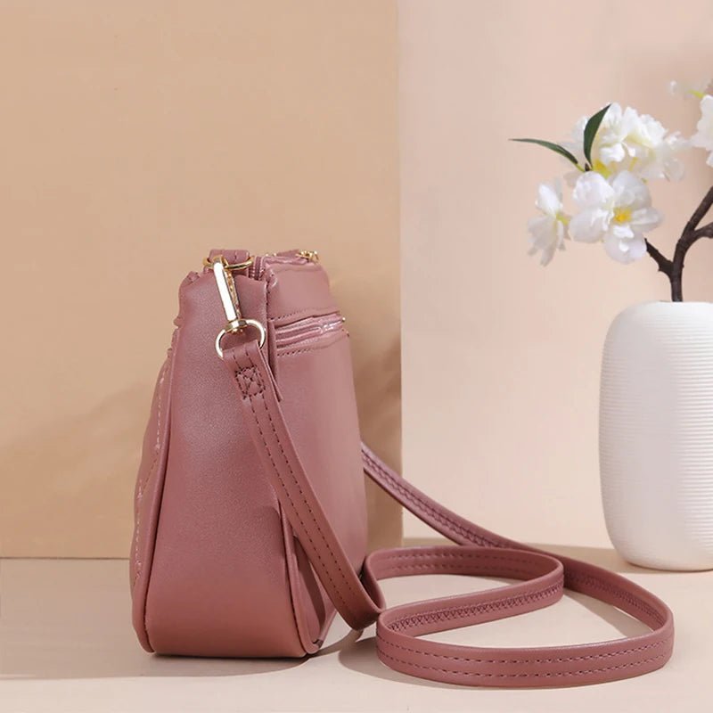 PU Leather Crossbody Bags Zipper New Fashion Shoulder Bag for Women Large Capacity Embroidery Thread Small Purse and Handbags - FATAONPU Leather Crossbody Bags Zipper New Fashion Shoulder Bag for Women Large Capacity Embroidery Thread Small Purse and HandbagsMode & AccessoiresFATAON