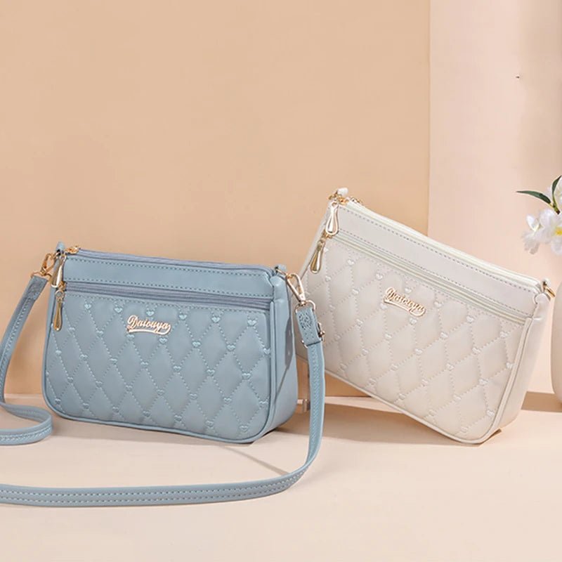 PU Leather Crossbody Bags Zipper New Fashion Shoulder Bag for Women Large Capacity Embroidery Thread Small Purse and Handbags - FATAONPU Leather Crossbody Bags Zipper New Fashion Shoulder Bag for Women Large Capacity Embroidery Thread Small Purse and HandbagsMode & AccessoiresFATAON