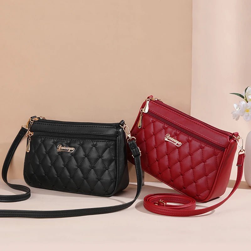 PU Leather Crossbody Bags Zipper New Fashion Shoulder Bag for Women Large Capacity Embroidery Thread Small Purse and Handbags - FATAONPU Leather Crossbody Bags Zipper New Fashion Shoulder Bag for Women Large Capacity Embroidery Thread Small Purse and HandbagsMode & AccessoiresFATAON