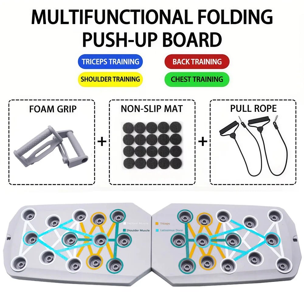 Push - Up Board Set Portable Multifunctional Push - Up Bar Foldable Fitness Equipment for Chest Abdomen Arms/Back Training - Fix & GoPush - Up Board Set Portable Multifunctional Push - Up Bar Foldable Fitness Equipment for Chest Abdomen Arms/Back TrainingFix & Go