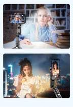 Q18 Desktop Following the shooting Mode Gimbal Stabilizer Selfie Stick Tripod with Fill Light for iPhone Cell Phone Smartphone - Fix & GoQ18 Desktop Following the shooting Mode Gimbal Stabilizer Selfie Stick Tripod with Fill Light for iPhone Cell Phone SmartphoneVidéo & PhotoFix & Go